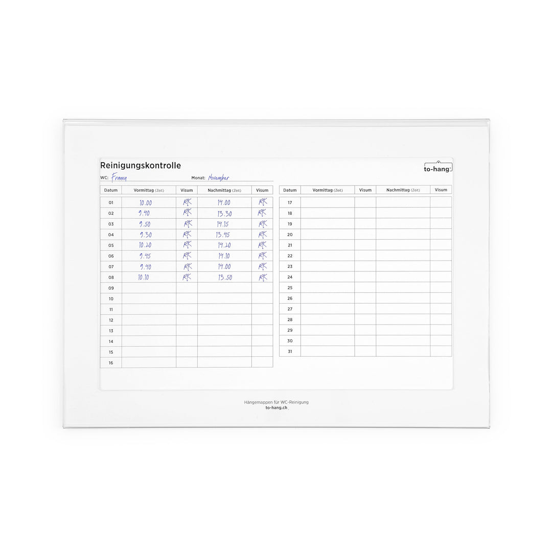 Hygiene Info-Rahmen fix  DIN A4, quer mit Schreiböffnung