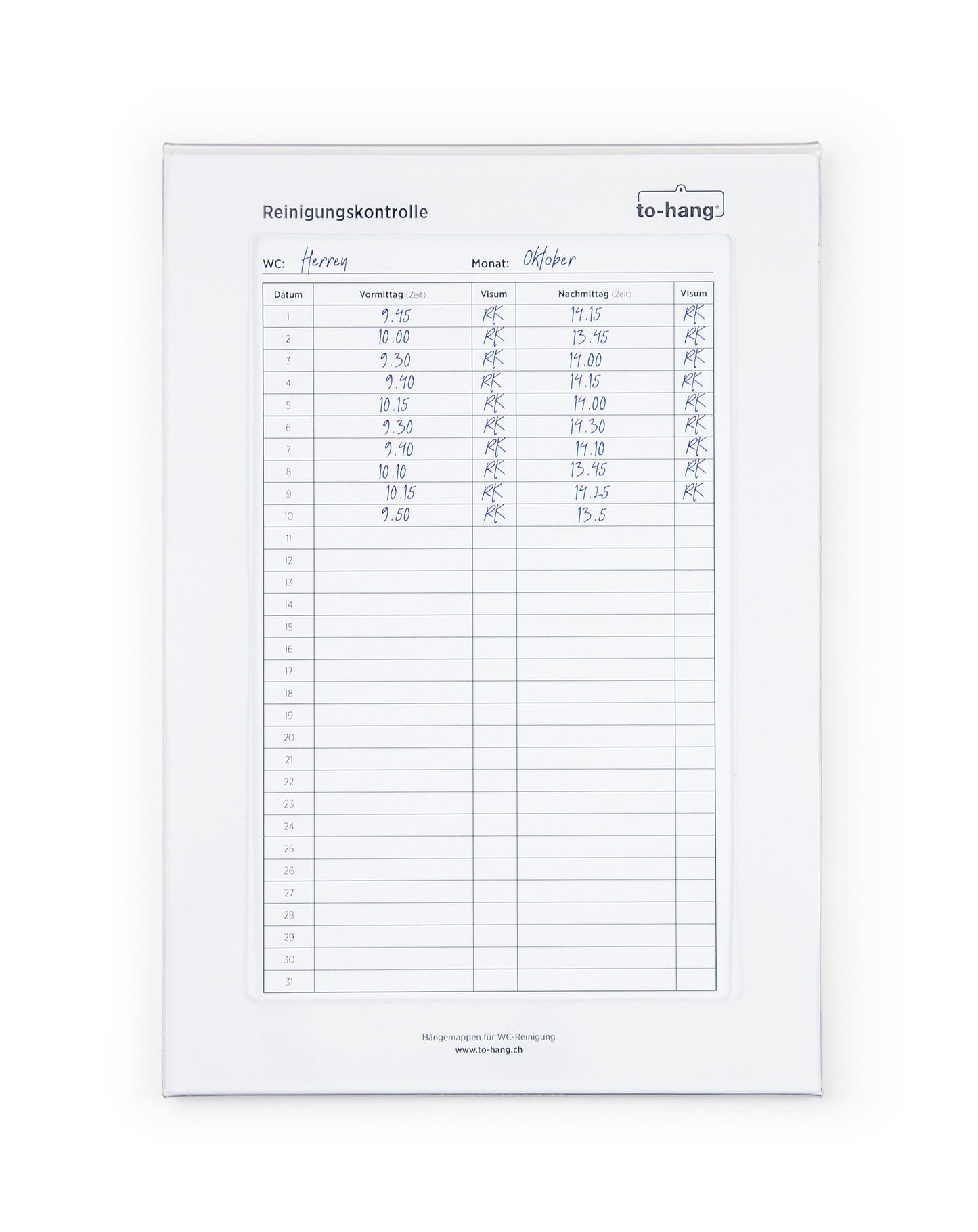 Hygiene information frame fixed DIN A5, portrait with writing opening