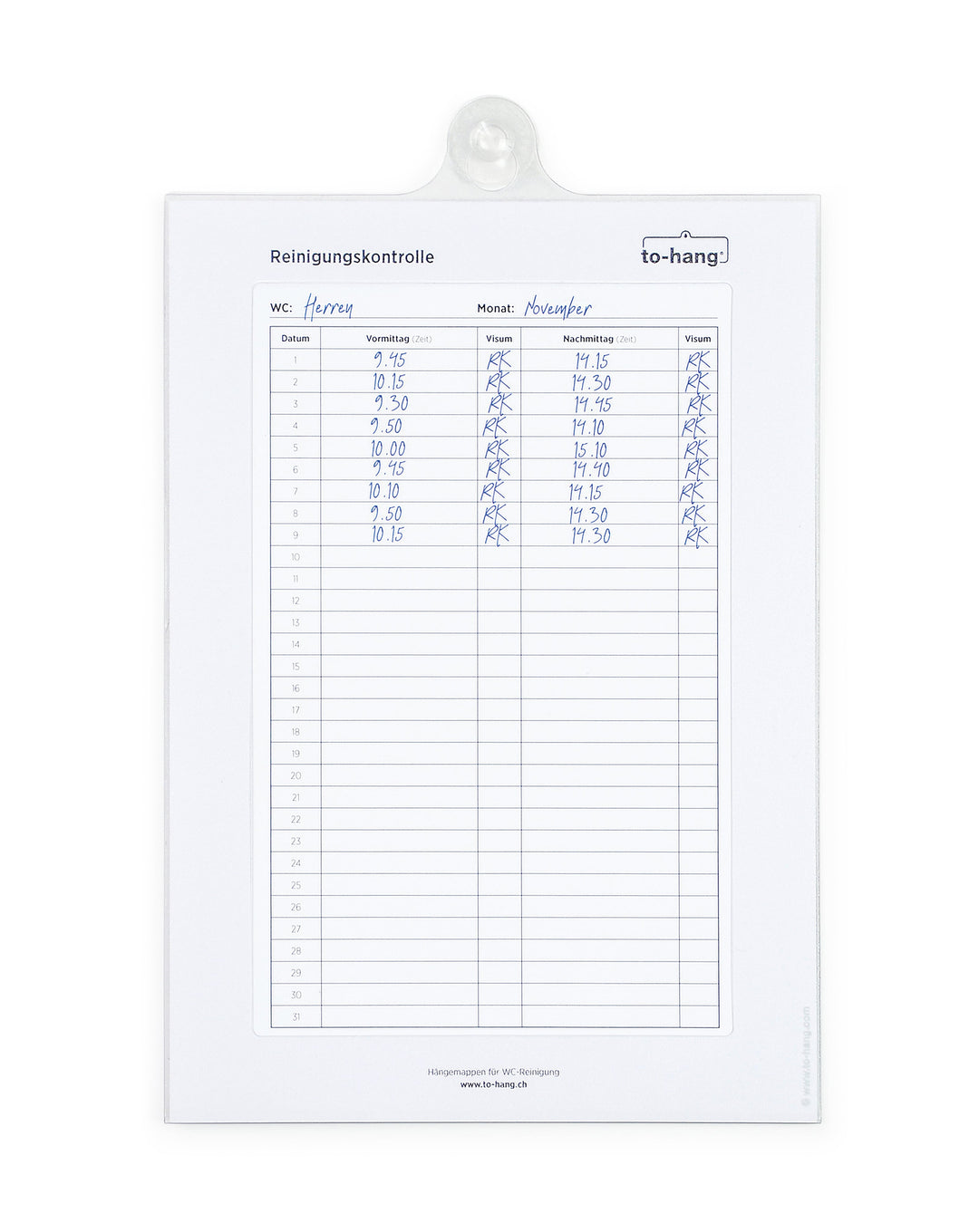 Hygiene information frame DIN A5, portrait with writing opening