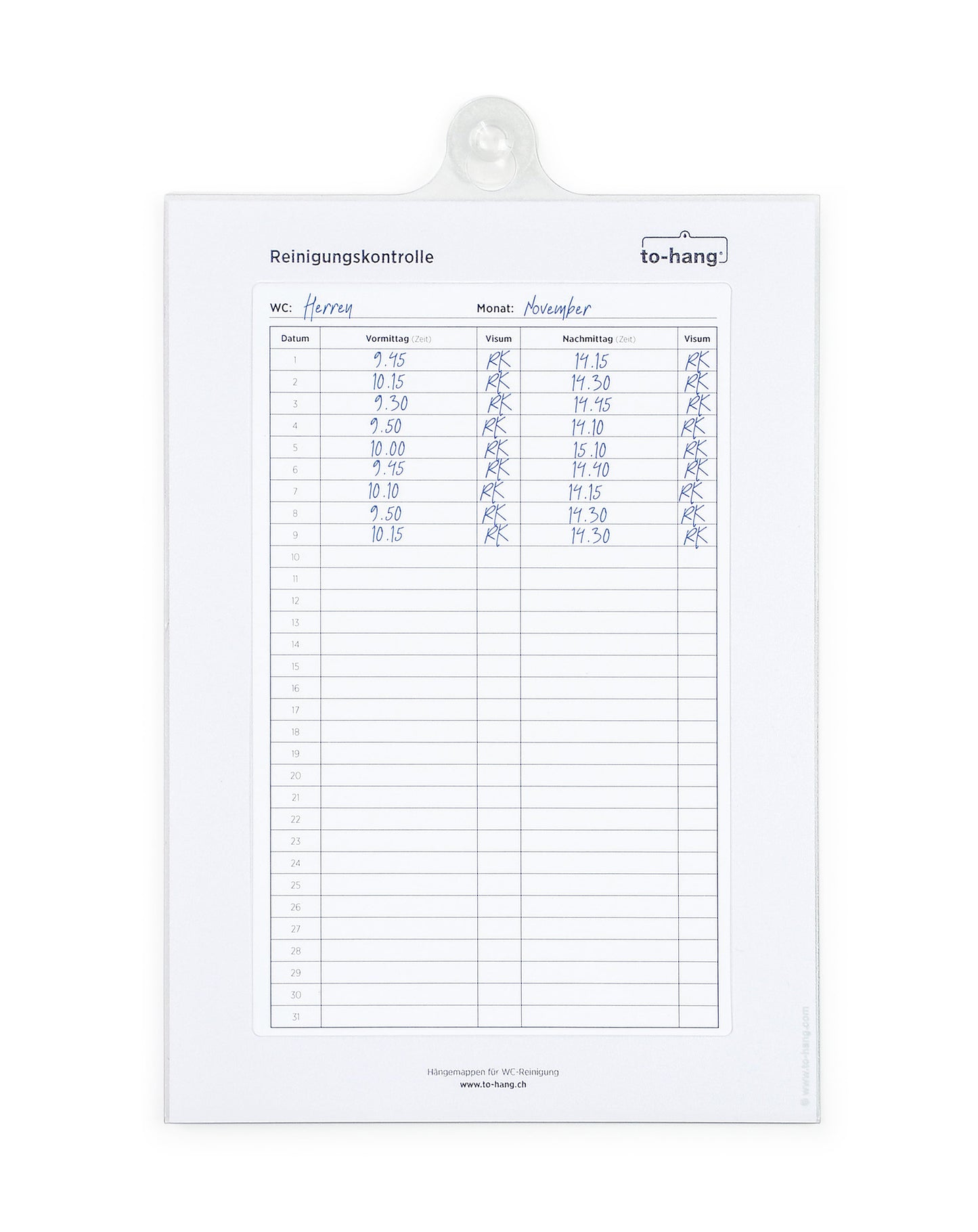Hygiene information frame DIN A5, portrait with writing opening