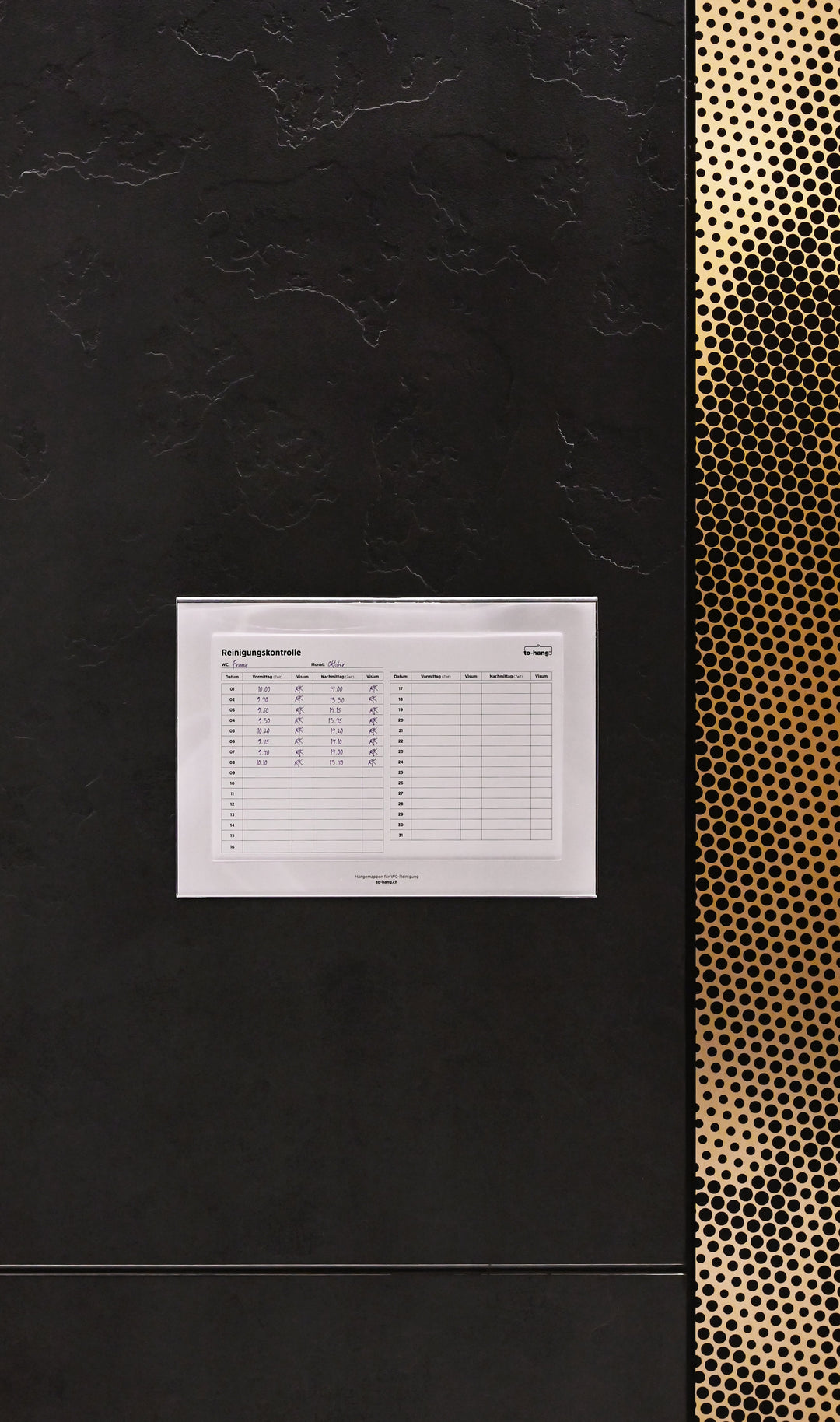 Hygiene Info-Rahmen fix  DIN A5, quer mit Schreiböffnung