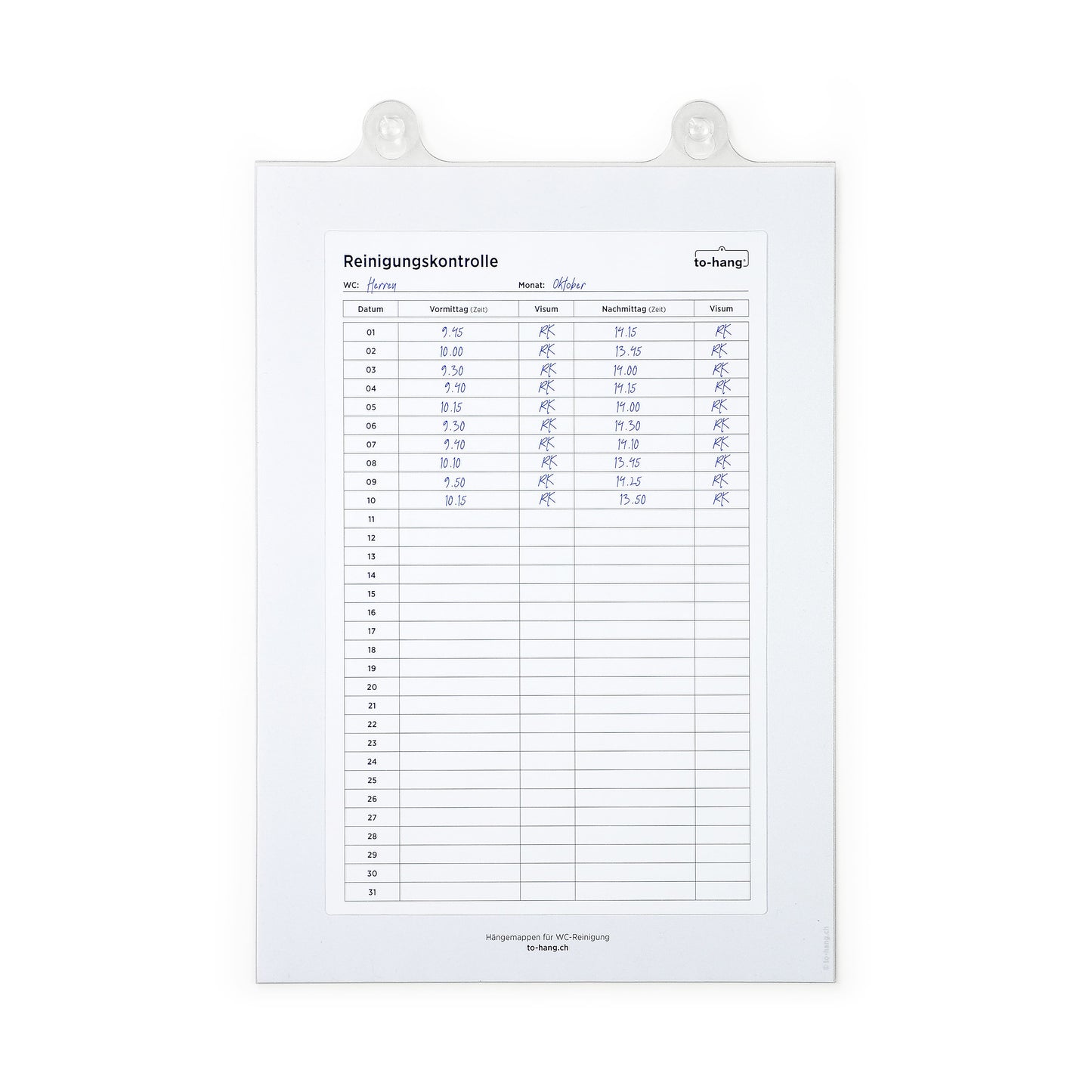 Hygiene Info-Rahmen  DIN A4, hoch mit Schreiböffnung