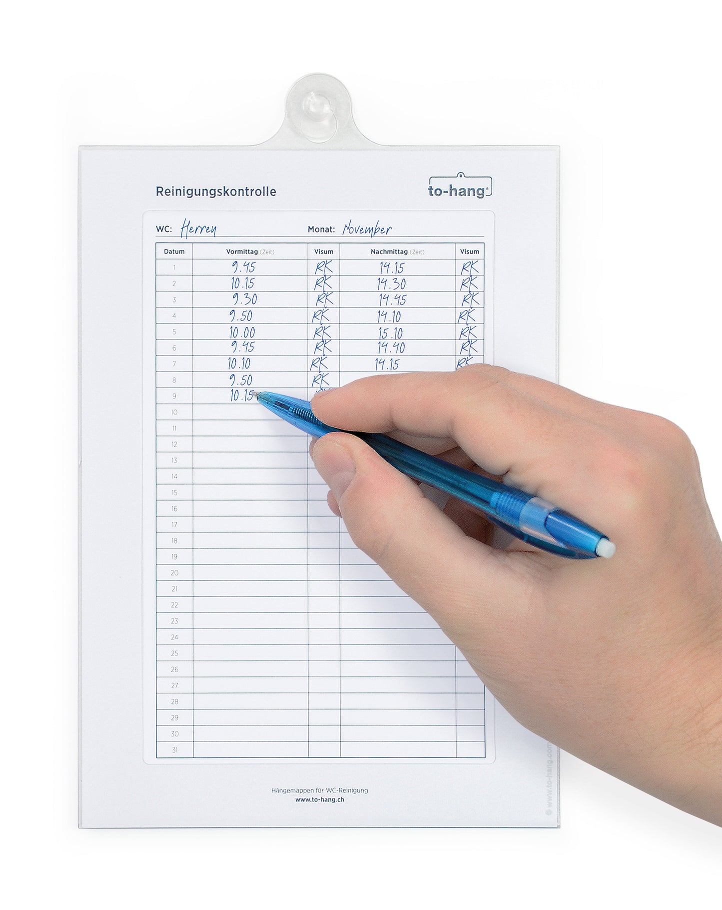Hygiene information frame DIN A5, portrait with writing opening
