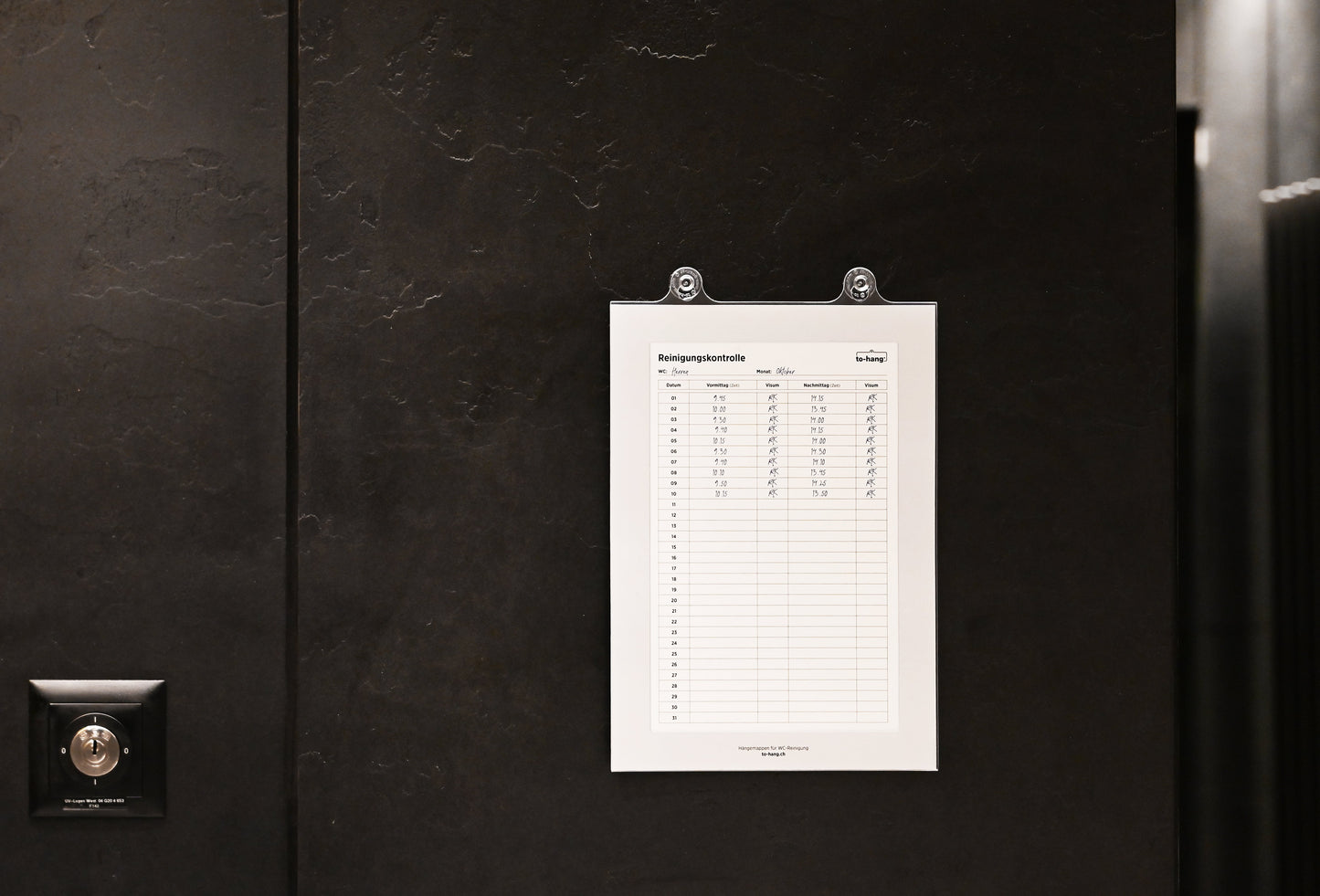 Hygiene Info-Rahmen  DIN A4, hoch mit Schreiböffnung