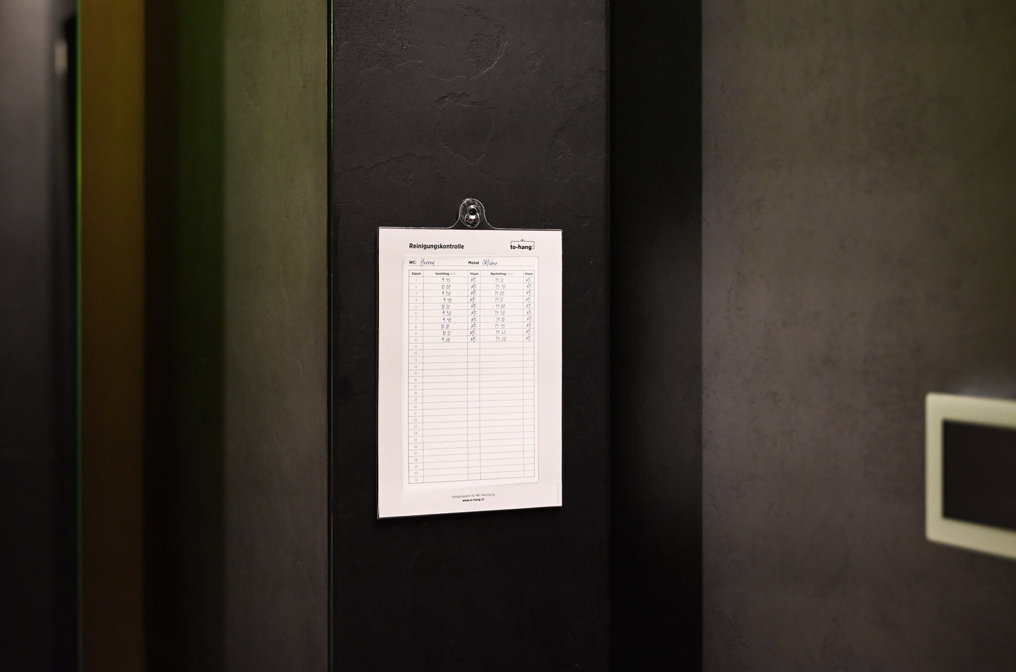 Hygiene information frame DIN A5, portrait with writing opening