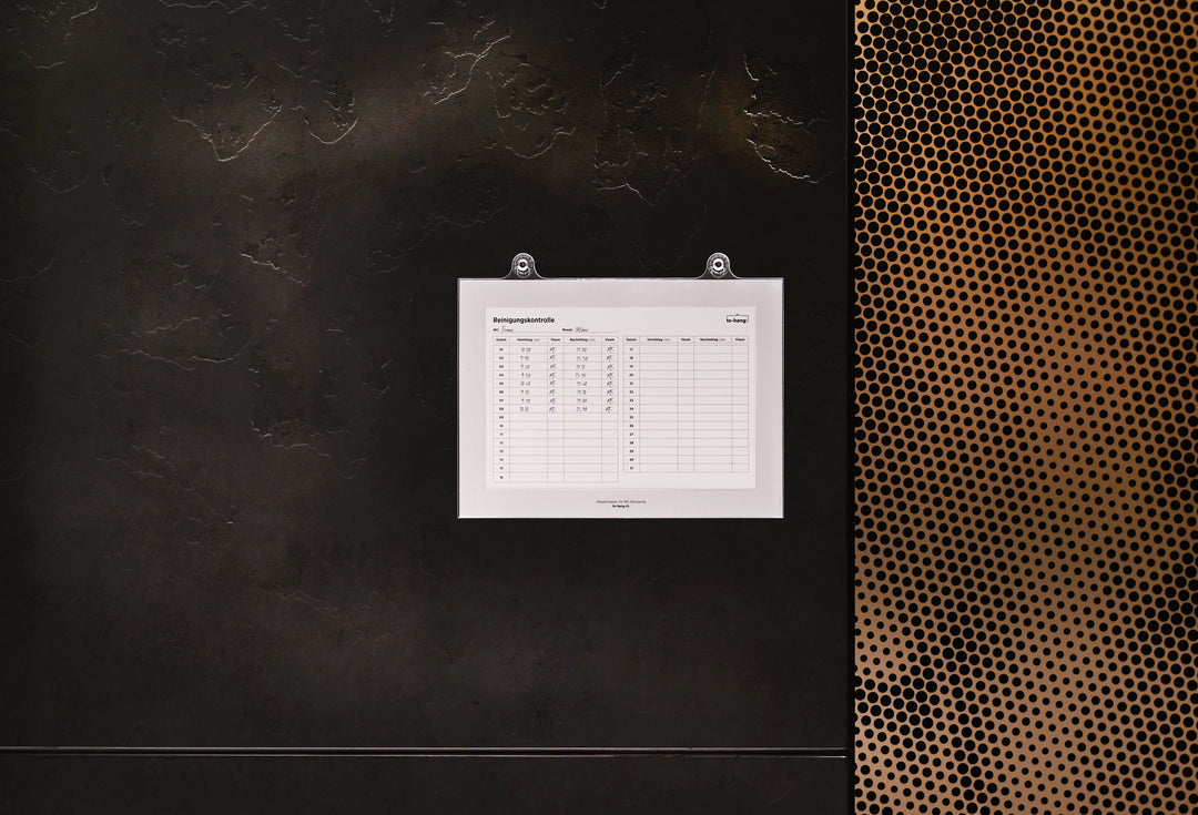 Hygiene Info-Rahmen DIN A4, quer mit Schreiböffnung