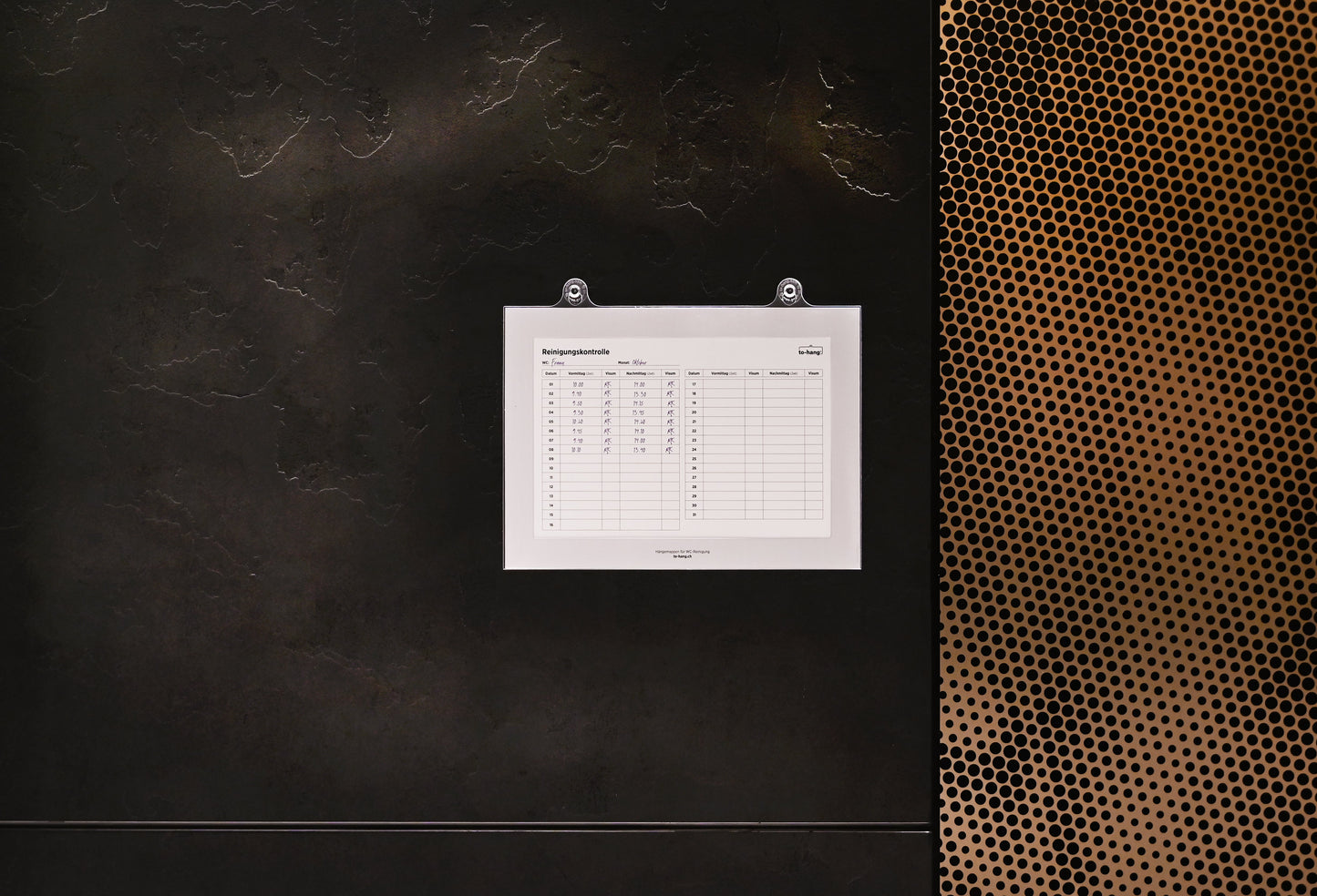 Hygiene Info-Rahmen DIN A4, quer mit Schreiböffnung