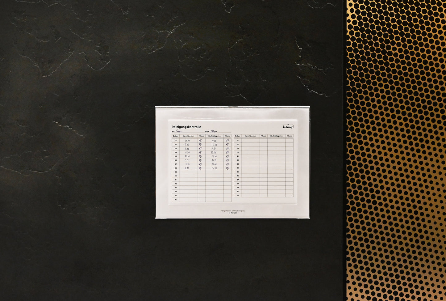 Hygiene Info-Rahmen fix  DIN A4, quer mit Schreiböffnung